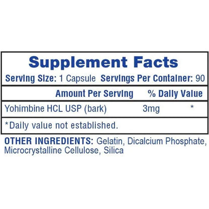 YOHIMBINE HCL 90 CAPS