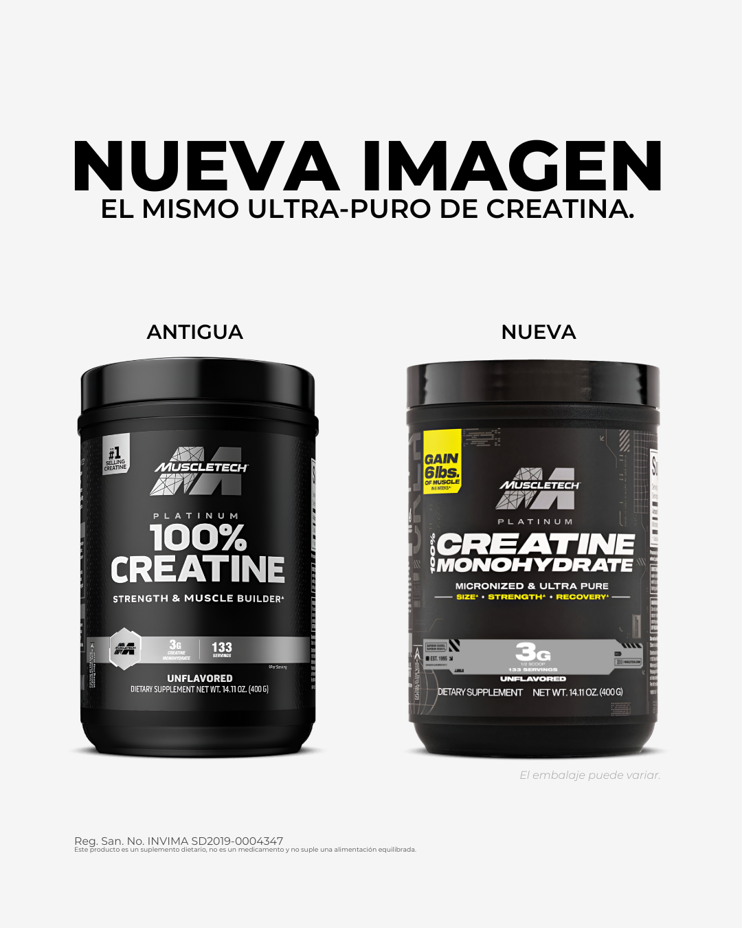 CREATINA MONOHIDRATADA PLATINUM 80 SERV