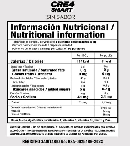 CREATINA SIN SABOR CRE4 SMART 92 SERV